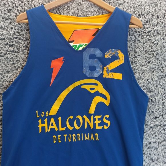 Irving Sport Men Basketball Jersey Medium Reversible Blue Yellow Los Halcones 62 - Picture 5 of 11